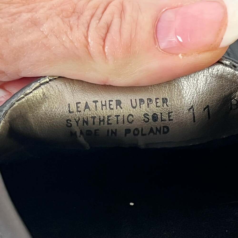 Aerosoles Black Leather Slip On Comfort‎ Loafers Minimalist US 11B - Picture 7 of 7